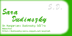 sara dudinszky business card